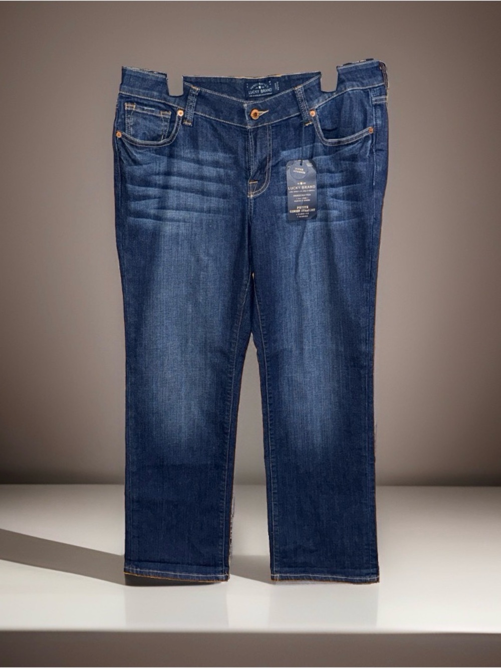 NWT Lucky Brand Petite Women's Indigo Ginger Straight Leg Jeans-14WP